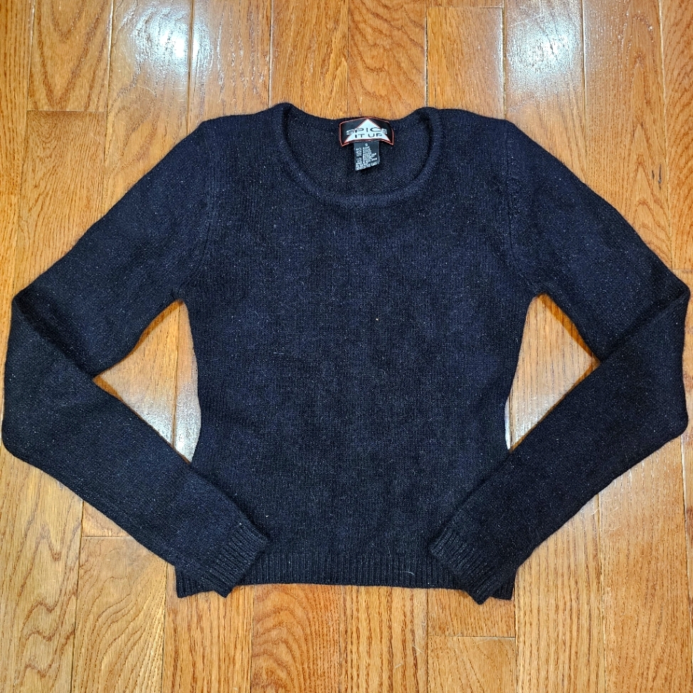 Vintage Shimmery Black Sweater Size S